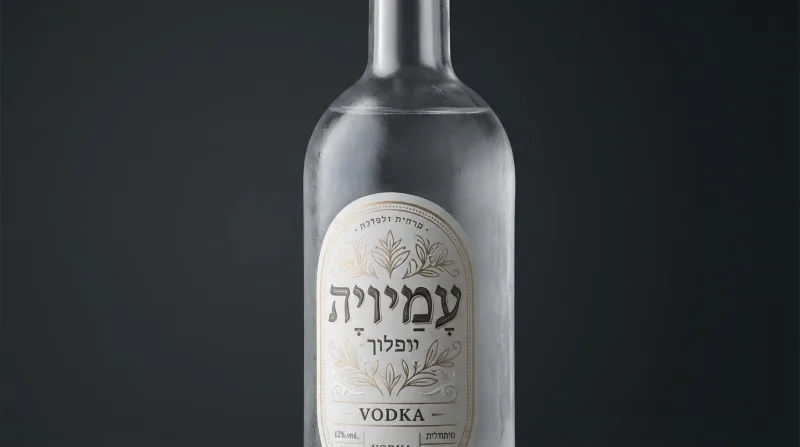בקבוק וודקה פרמיום ממותג עמינו